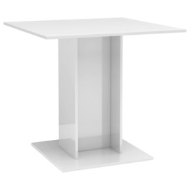 Dining Table High Gloss White 80x80x75 cm Engineered Wood - thumbnail 3