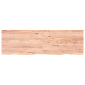 Wall Shelf Light Brown 160x50x(2-4) cm Treated Solid Wood Oak - thumbnail 2