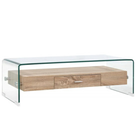Coffee Table Clear 98x45x31 cm Tempered Glass - thumbnail 1