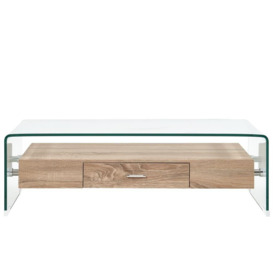 Coffee Table Clear 98x45x31 cm Tempered Glass - thumbnail 2