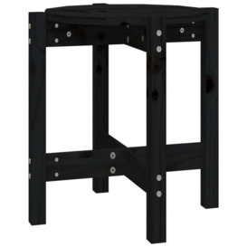 Coffee Table Black Ã˜ 42.5x45 cm Solid Wood Pine - thumbnail 2