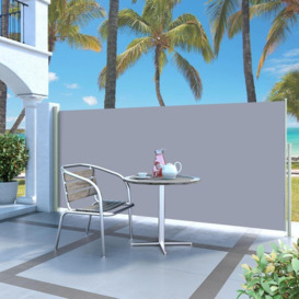 Retractable Side Awning 140 x 300 cm Grey - thumbnail 1