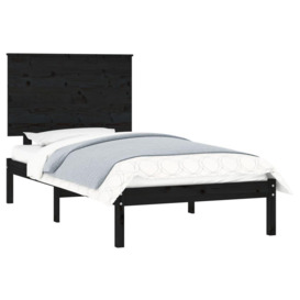 Bed Frame Black Solid Wood Pine 100x200 cm - thumbnail 3