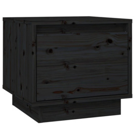 Bedside Cabinet Black 35x34x32 cm Solid Wood Pine - thumbnail 2
