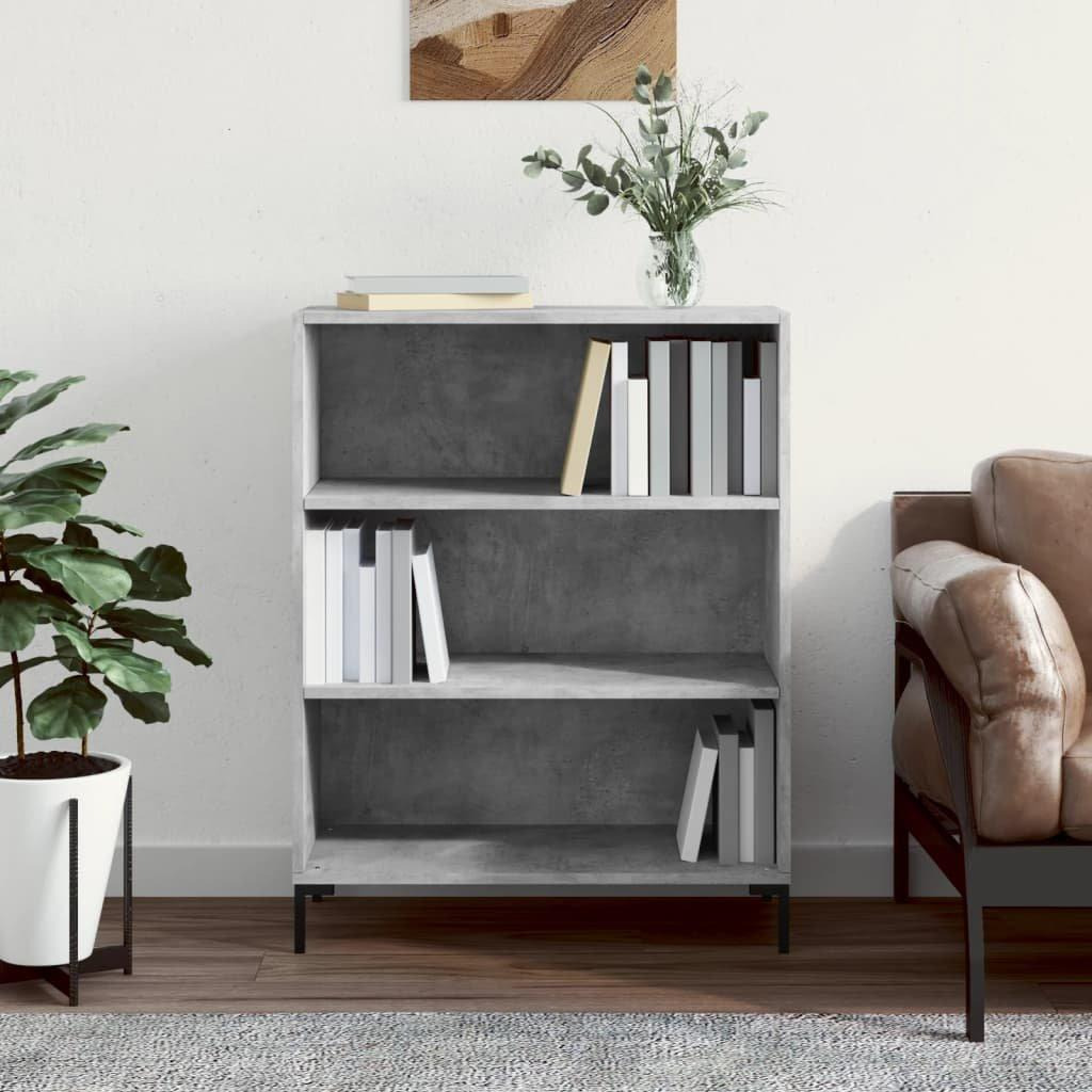 Bookcase Concrete Grey 69.5x32.5x90 cm Engineered Wood - image 1
