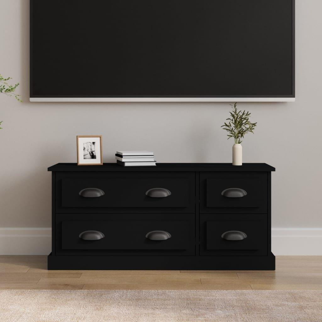 TV Cabinet Black 100x35.5x45 cm Engineered Wood - image 1
