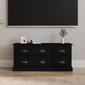TV Cabinet Black 100x35.5x45 cm Engineered Wood - thumbnail 1