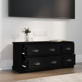 TV Cabinet Black 100x35.5x45 cm Engineered Wood - thumbnail 3
