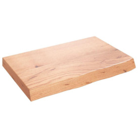 Wall Shelf Light Brown 60x40x(2-6) cm Treated Solid Wood Oak