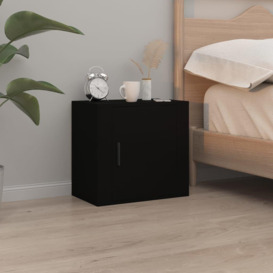 Wall-mounted Bedside Cabinet Black 50x30x47 cm