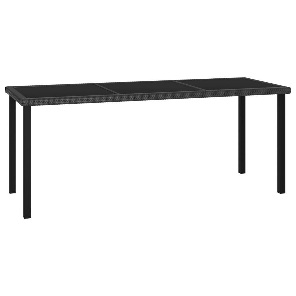 Garden Dining Table Black 180x70x73 cm Poly Rattan - image 1