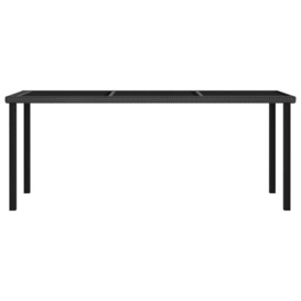 Garden Dining Table Black 180x70x73 cm Poly Rattan - thumbnail 3