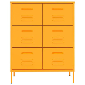 Drawer Cabinet Mustard Yellow 80x35x101.5 cm Steel - thumbnail 3