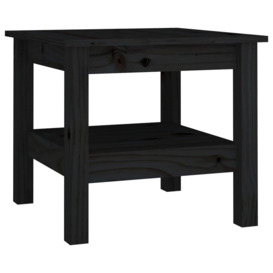 Coffee Table Black 45x45x40 cm Solid Wood Pine - thumbnail 2