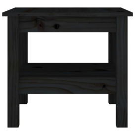 Coffee Table Black 45x45x40 cm Solid Wood Pine - thumbnail 3