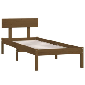 Bed Frame Honey Brown Solid Wood Pine 90x200 cm - thumbnail 3