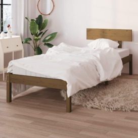 Bed Frame Honey Brown Solid Wood Pine 90x200 cm - thumbnail 1