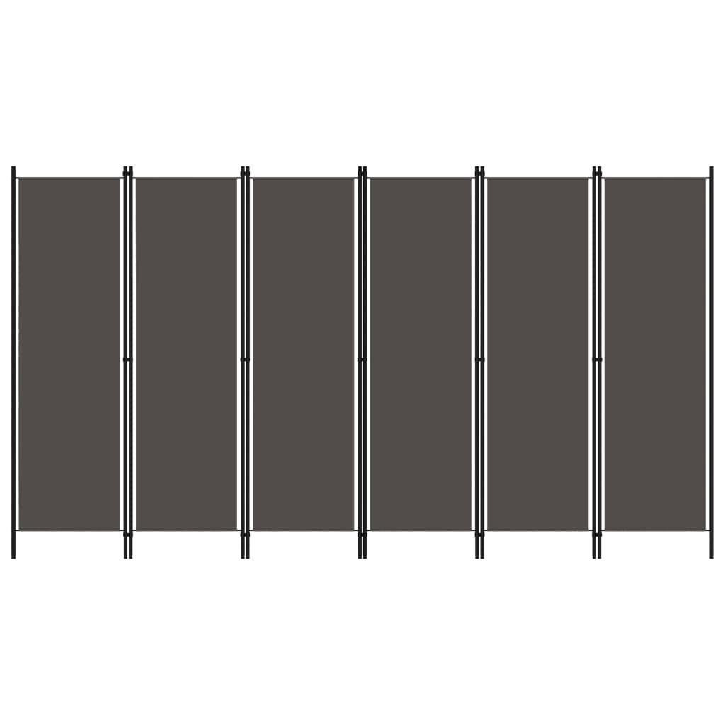 6-Panel Room Divider Anthracite 300x180 cm - image 1