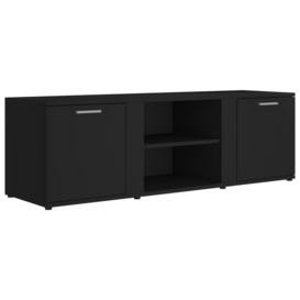 TV Cabinet Black 120x34x37 cm Engineered Wood - thumbnail 2