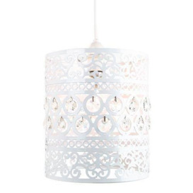 Traditional and Ornate Easy Fit Pendant Shade with Acrylic Droplets - thumbnail 2