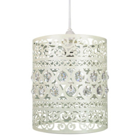 Traditional and Ornate Easy Fit Pendant Shade with Acrylic Droplets - thumbnail 1
