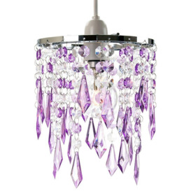 Modern Waterfall Design Pendant Shade with Acrylic Droplets and Beads
