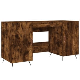 Desk Smoked Oak 140x50x75 cm Engineered Wood - thumbnail 3