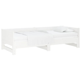Pull-out Day Bed White Solid Wood Pine 2x(80x200) cm - thumbnail 3