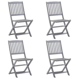 Folding Outdoor Chairs 4 pcs Solid Acacia Wood - thumbnail 1