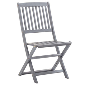 Folding Outdoor Chairs 4 pcs Solid Acacia Wood - thumbnail 3