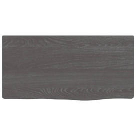 Wall Shelf Dark Grey 40x20x4 cm Treated Solid Wood Oak - thumbnail 2