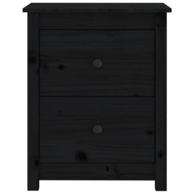 Bedside Cabinet Black 50x35x61.5 cm Solid Wood Pine - thumbnail 3