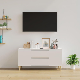 TV Cabinet High Gloss White 102x44.5x50 cm Engineered Wood - thumbnail 3