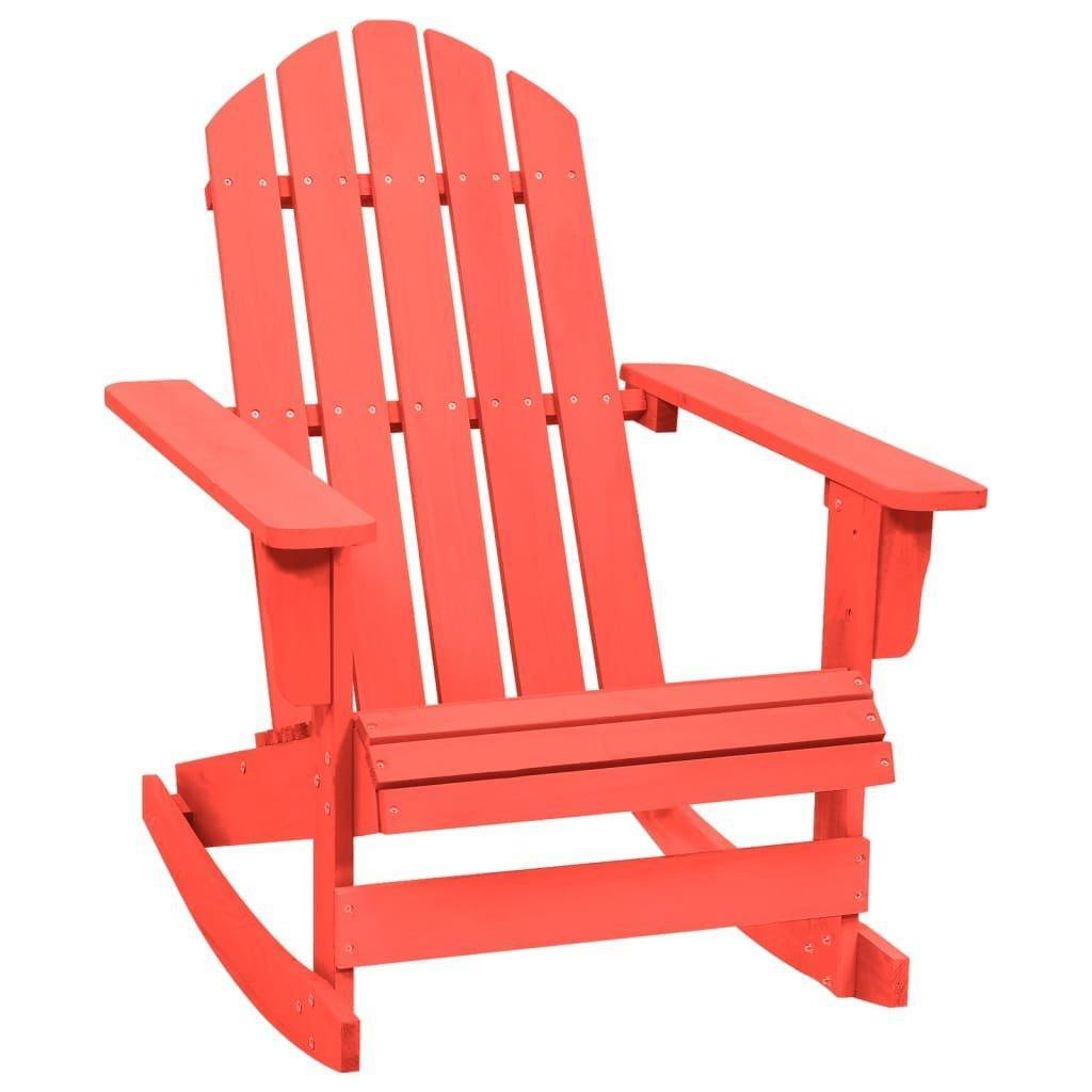 Garden Rocking Adirondack Chair Solid Fir Wood Red - image 1
