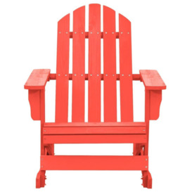 Garden Rocking Adirondack Chair Solid Fir Wood Red - thumbnail 2