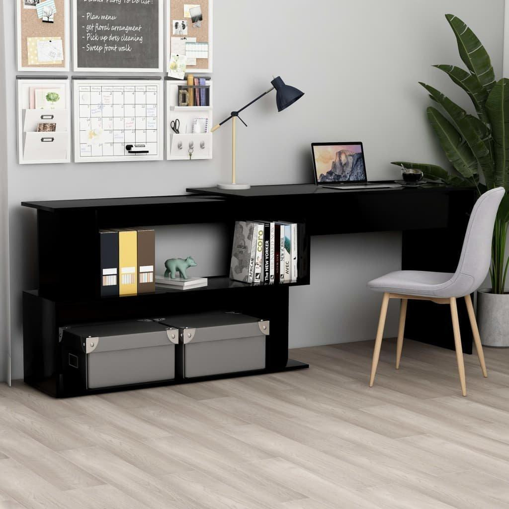 Corner Desk Black 200x50x76 cm Engineered Wood - image 1