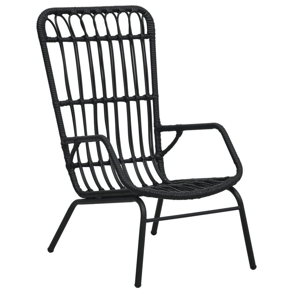 Garden Chair Poly Rattan Black - image 1