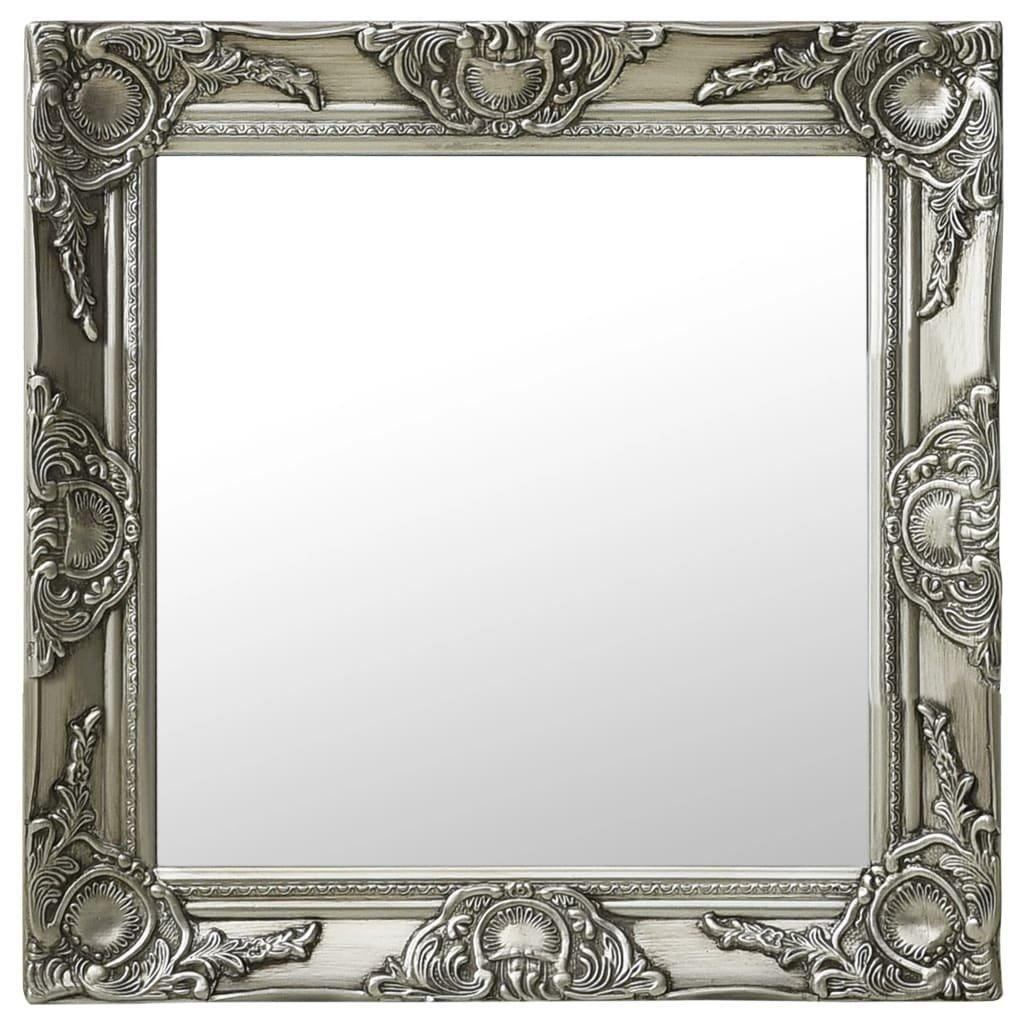 Wall Mirror Baroque Style 50x50 cm Silver - image 1