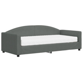 Daybed with Mattress Blue Dark Grey 90x190 cm Fabric - thumbnail 2