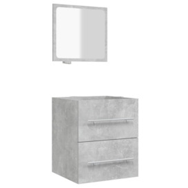 Bathroom Cabinet with Mirror Concrete Grey 41x38.5x48 cm Engineered Wood - thumbnail 2