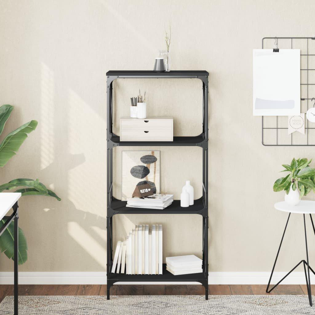 Bookcase 4-Tier Black 59x35x132 cm Engineered Wood - image 1