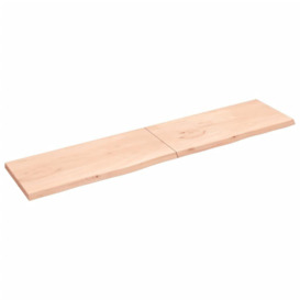 Wall Shelf 220x50x(2-4) cm Untreated Solid Wood Oak