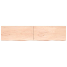 Wall Shelf 220x50x(2-4) cm Untreated Solid Wood Oak - thumbnail 2