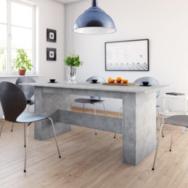 Dining Table Concrete Grey 180x90x76 cm Engineered Wood - thumbnail 1