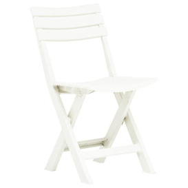 Folding Garden Chairs 2 pcs Plastic White - thumbnail 2