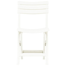 Folding Garden Chairs 2 pcs Plastic White - thumbnail 3
