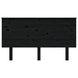 Bed Headboard Black 144x6x82.5 cm Solid Wood Pine - thumbnail 3