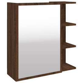Bathroom Mirror Cabinet Brown Oak 62.5x20.5x64cm Engineered Wood - thumbnail 2