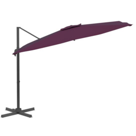 Cantilever Umbrella with Aluminium Pole Bordeaux Red 400x300 cm - thumbnail 3