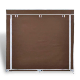 Fabric Shoe Cabinet with Cover 115 x 28 x 110 cm Brown - thumbnail 3